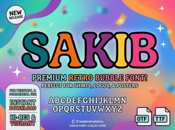 Sakib Font: A Retro Display Typeface for Digital Designers